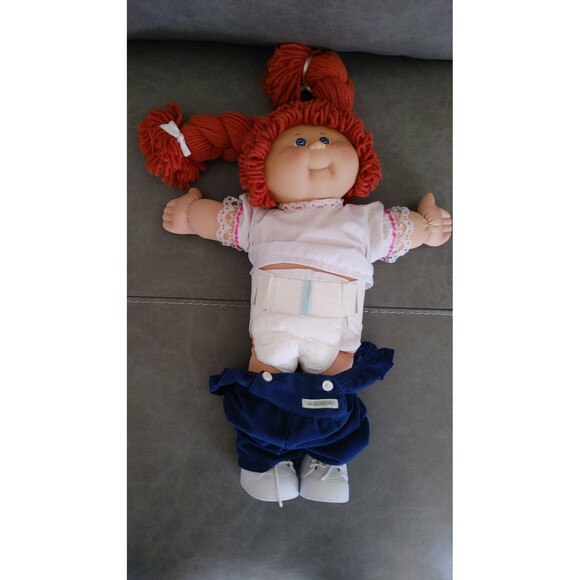 Cabbage Patch Kid 25th Anniversary CPK Red Hair, Blue Overalls, Diaper, HM#8 - Picture 6 of 16